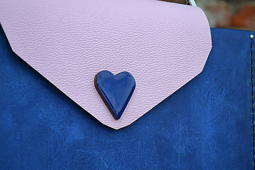 Hana Odzuzičky kožená kabelka veľká (Modro-ružová)