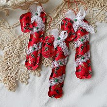 Dekorácie - Textilná vianočná ozdoba - 1ks - 16071870_
