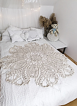 Úžitkový textil - Veľký okrúhly koberec, prírodne biely, 130 cm - 16075048_