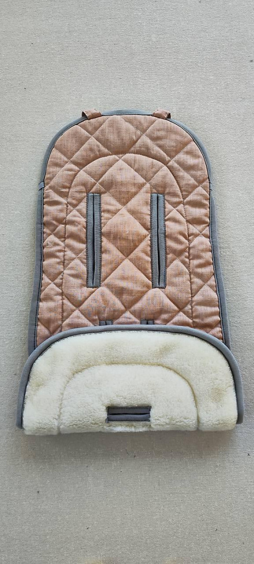 Detský textil - Joolz AER Seat Liner / Podložka do kočíka 100% Merino top super wash Natural Elegant 100% ľan Powder - 16077917_
