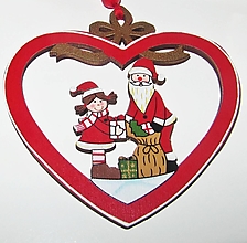 Polotovary - Drevené vianočné ozdoby - srdce - 16076583_