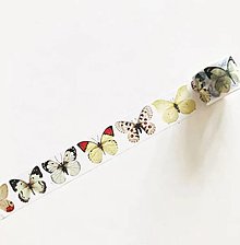 Papier - WP101 Washi páska motýle 3 cm  (Natur) - 16076809_