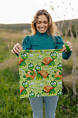 Detské tašky - Vrecko na prezúvky a iné - zelené korytnačky - 16077297_