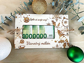 Papiernictvo - Vianočná drevená obálka na peniaze: Vianočný sen - 16077587_