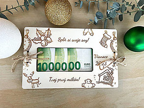 Papiernictvo - ianočná drevená obálka na peniaze: Vianočný darček - 16077606_