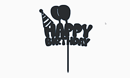 Dekorácie - Zápich na tortu Happy Birthday - 16080384_