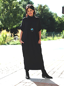 Šaty - Rolákové šaty dlouhé černé - 16081443_