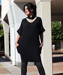 Šaty - Rolákové šaty krátké černé - 16081646_