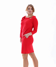 Šaty - Červené šaty s vázáním - 16081825_