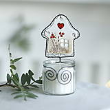 Svietidlá - svietnik s keramickým domčekom - 16081511_