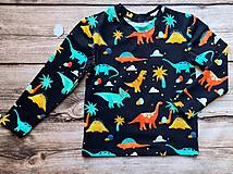 Detské oblečenie - Tričko dinosaurus na navy - 16082828_