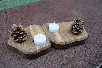 Svietidlá a sviečky - Svietnik z orecha 1 - 16081557_