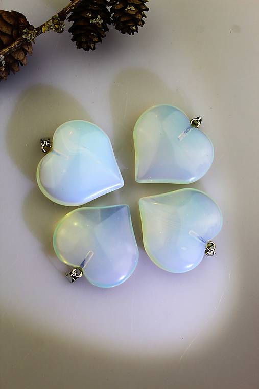 Komponenty - "opál" srdce veľké - komponent - 16084499_