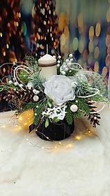 Dekorácie - Vianočná, zimná dekorácia "black white" - 16082938_