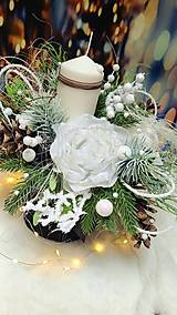 Dekorácie - Vianočná, zimná dekorácia "black white" - 16082941_