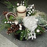 Dekorácie - Vianočná, zimná dekorácia "black white" - 16082944_