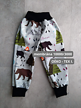 Detské oblečenie - Softshellové nohavice s fleecom, medvede - 16084518_