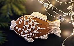 Dekorácie - Vianočná ryba z medovníka - 16083262_