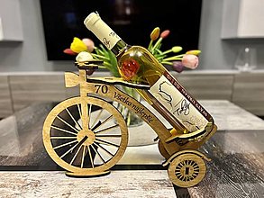 Dekorácie - Bicykel - stojan na fľašu a poháre - 16080713_