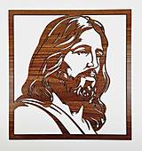 Dekorácie - Obraz Ježišova tvár II. (odtieň orech) - 16083581_