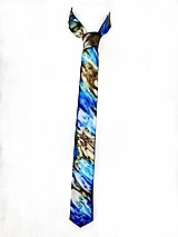 Pánske doplnky - Luxusná ručne maľovaná kravata 100% hodvábny Satén - 16085230_