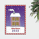 Dekorácie - Adventný kalendár - domček poschodový v noci - 16084061_