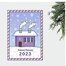 Dekorácie - Adventný kalendár - domček veľký cez deň - 16084138_