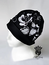  - čiapka "BW flower" - 16086665_