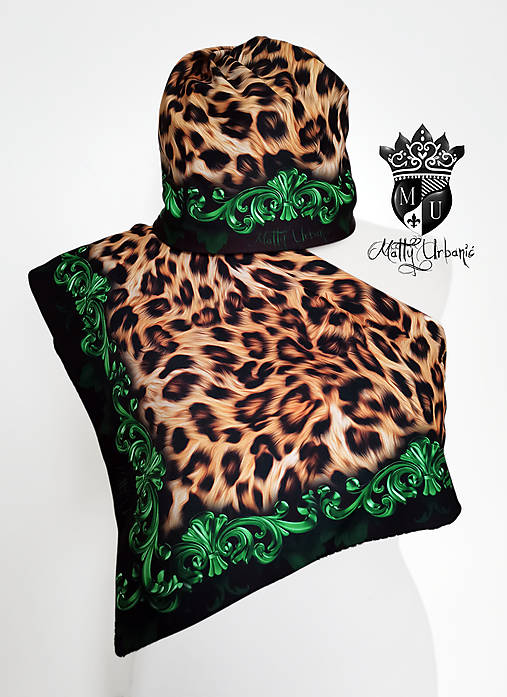Čiapky, čelenky, klobúky - Green set - čiapka + nákrčník - 16086576_