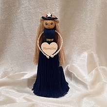Dekorácie - Makramé bábika-hviezdička-pre mamu (15cm-modrá tmavá) - 16087427_