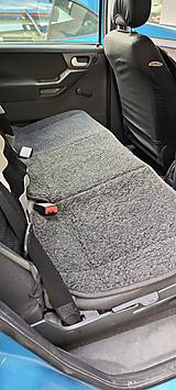Úžitkový textil - RUNO SHOP Hrejivý sedák do auta Opel Meriva 100 % ovčie rúno vo vlase proti prechladnutiu a prehriatiu Antracit - 16085752_