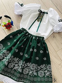 Detské oblečenie - Dievčenský kroj v zelenom s bondúrou - 16085997_