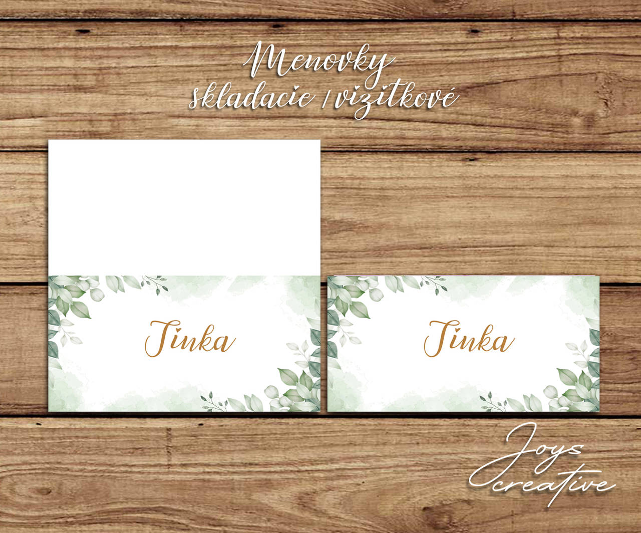 Skladacie menovky greenery s lístkami