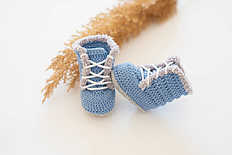 Detské topánky - Merino papučky modré - 16087951_