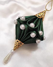 Dekorácie - Vianočný cencúľ s korálkami  (Zelená) - 16086456_