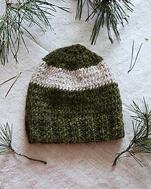Čiapky, čelenky, klobúky - Ručne pletená kaki čiapka s alpakou - 16086557_