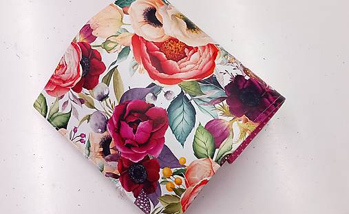Peňaženka kvetinová záhrada s ružami - ekokoža
