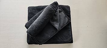 Textil - VLNIENKA prehoz na gauč   VELVET acryl Antracit ROHOVA SEDAČKA tvaru L usijeme podľa vlastných rozmerov - 16090328_
