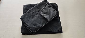 Textil - VLNIENKA prehoz na gauč   VELVET acryl Antracit ROHOVA SEDAČKA tvaru L usijeme podľa vlastných rozmerov - 16090329_