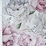 Textil - bavlnené zmesové plátno Pivónie, EÚ, šírka 140 cm - 16089794_