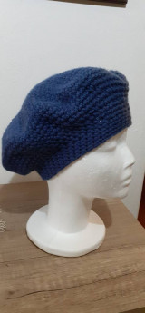 Čiapky, čelenky, klobúky - Baretka modrá - 16091349_