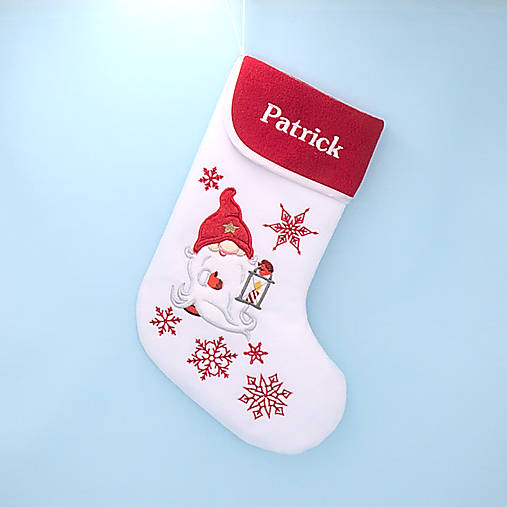 Dekorácie - Mikulášska čižmička "škriatok s lampášikom" - 16091869_