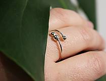 Prstene - Strieborný prsteň bublifuk - 16091675_