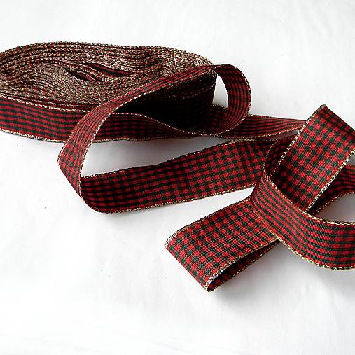 Galantéria - Vianočná stuha š.2,5cm - 1m - 16089371_