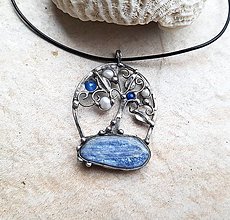 Náhrdelníky - strom života BLUE náhrdelník - 16094460_