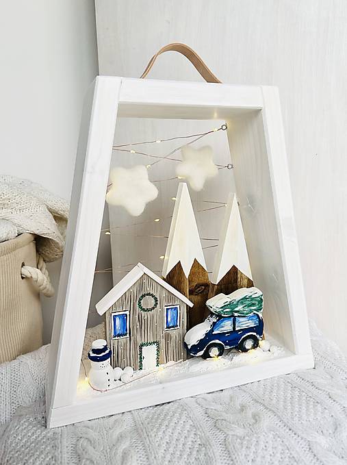 XXL zimný lampášik s autíčkom 