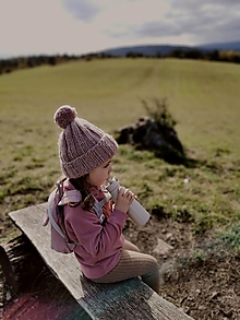 Detské čiapky - CHUNKY čiapka s brmbolcom - detská - 16094826_