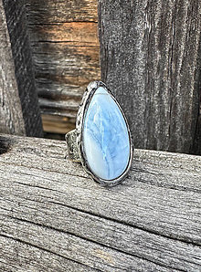 Prstene - Modrý opál - prsteň - 16095780_