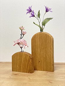 Dekorácie - Drevená váza OAK/ set 2ks - 16093547_