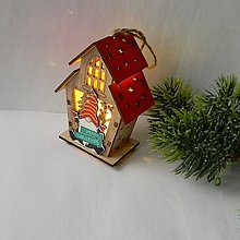 Polotovary - Vianočný domček-lampášik - 10cm - 16095729_